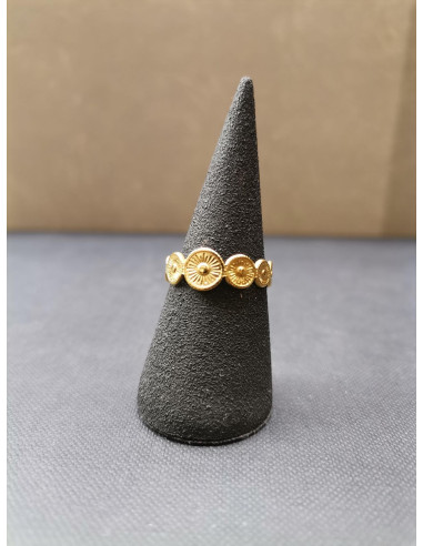 Zdobený prsten ve zlaté barvě | PIOU PIOU