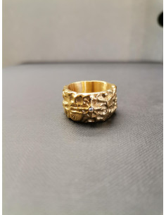 Zdobený masivní prsten s kamínkem | PIOU PIOU