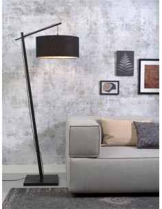 Dřevěná stojací lampa ANDES černá se stínítkem | GOOD&MOJO-1 2