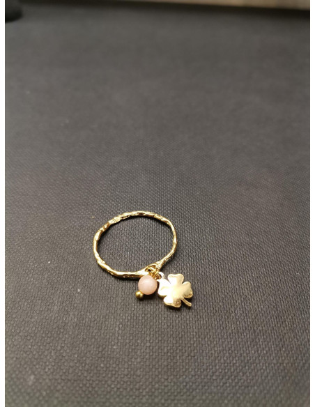 Prsten ve zlaté barvě s ověsem a kamínkem | PIOU PIOU