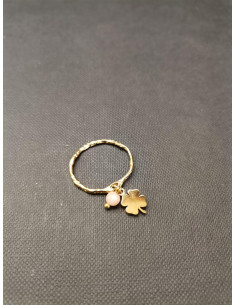 Prsten ve zlaté barvě s ověsem a kamínkem | PIOU PIOU 2