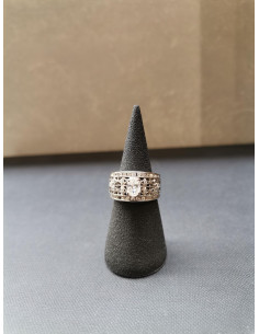 Zdobený prsten se zirkonem, stříbrný | PIOU PIOU