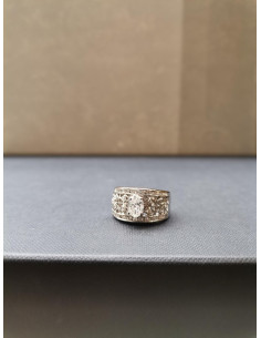 Zdobený prsten se zirkonem, stříbrný | PIOU PIOU 2