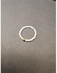 Prsten z korálků měsíčního kamene, bílý | PIOU PIOU 2