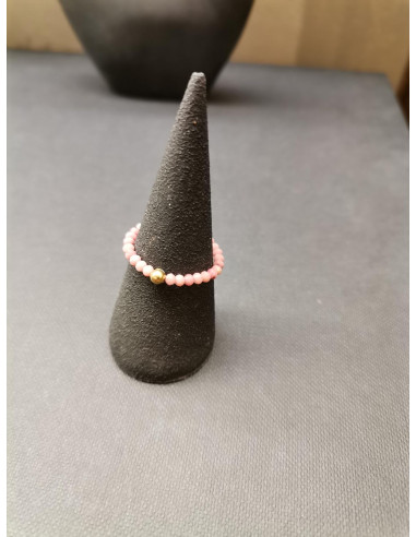 Prsten z korálků rodochrozitu, růžový | PIOU PIOU