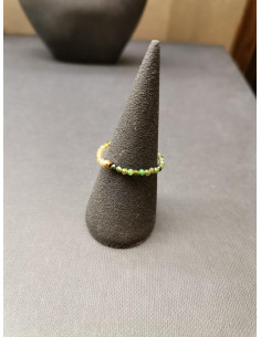 Prsten z korálků turmalínu, zelený | PIOU PIOU