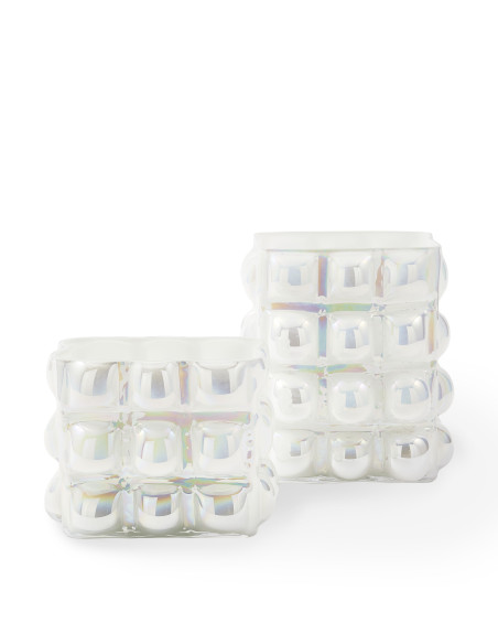 Skleněná váza Bubble L, bílá | POLS POTTEN - 8