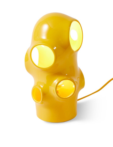 Keramická stolní lampa Bulle se žlutou glazurou...