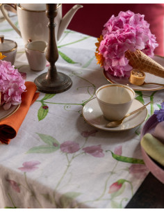 Běhoun na stůl s potiskem Petits Pois 45x170 | TESSITURA TOSCANA TELERIE - 1 2