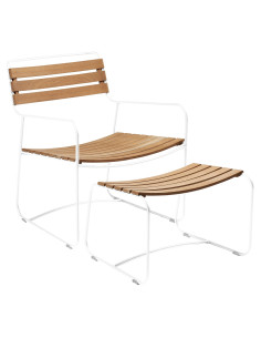 Kovová podnožka Surprising s teakem | FERMOB - 1 2