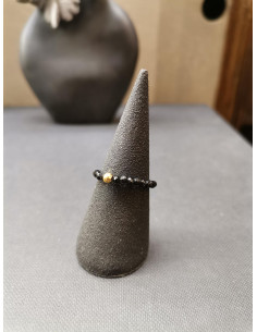 Prsten z korálků černého onyxu | PIOU PIOU