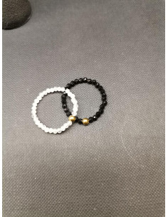 Prsten z korálků černého onyxu | PIOU PIOU 2