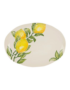 Oválný keramický talíř Calabra s motivem citronů | CÔTÉ TABLE a