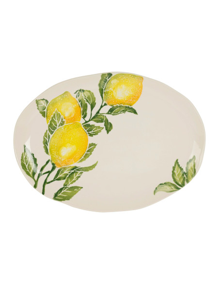 Oválný keramický talíř Calabra s motivem citronů | CÔTÉ TABLE a