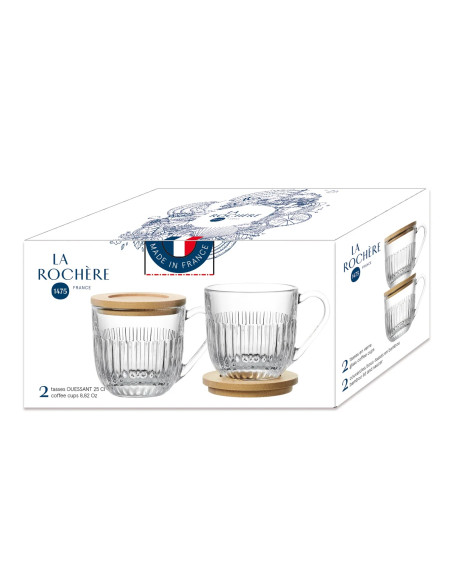 Sada dvou skleněných hrnků Ouessant s víčky | LA ROCHÈRE d