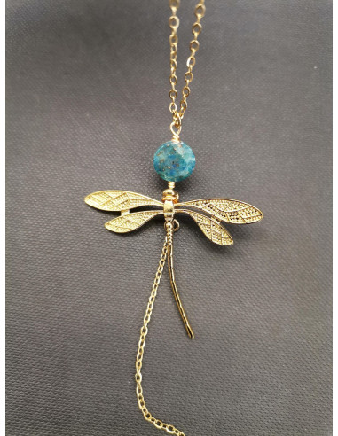 Zlatý řetízkový náhrdelník s vážkou a...