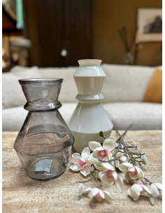 Váza z barevného skla - krémová, v.30cm 2