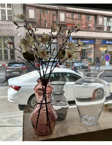 Váza z barevného skla - tmavě kouřová, v.25cm