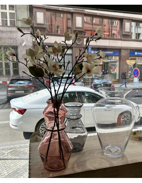 Váza z barevného skla - tmavě kouřová, v.25cm