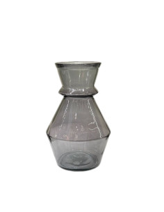 Váza z barevného skla - tmavě kouřová, v.25cm