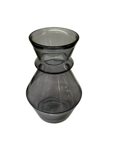 Váza z barevného skla - tmavě kouřová, v.25cm