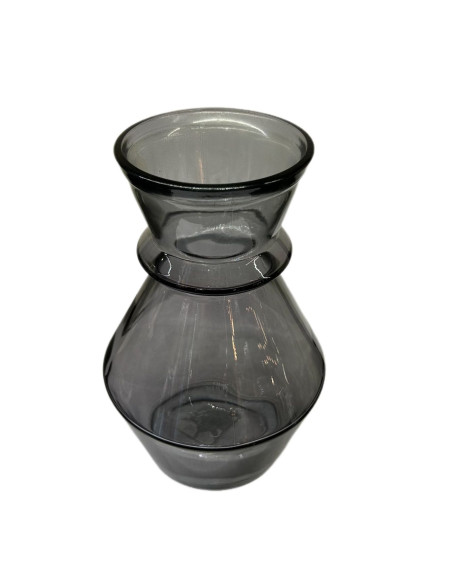 Váza z barevného skla - tmavě kouřová, v.25cm