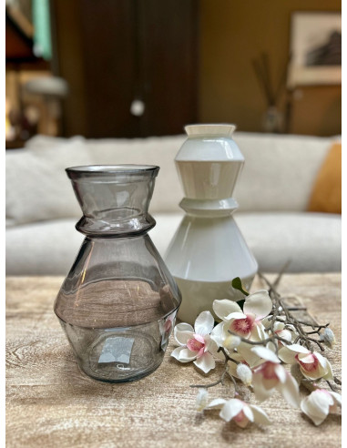 Váza z barevného skla - tmavě kouřová, v.25cm