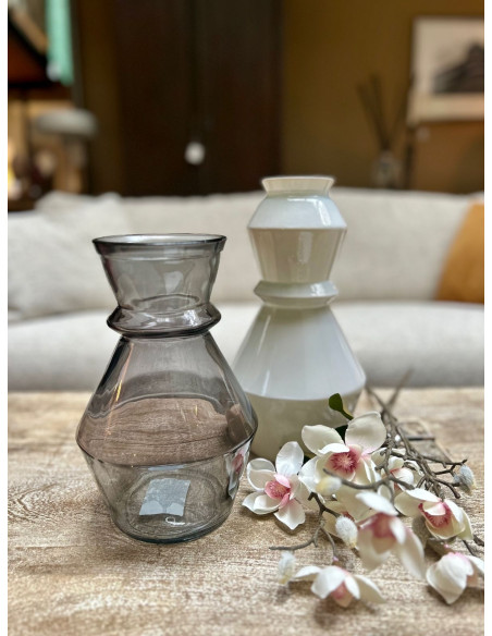 Váza z barevného skla - tmavě kouřová, v.25cm