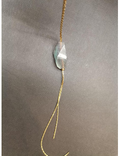 Dlouhý náhrdelník ze zlaté nerezové oceli s labradoritem... 2