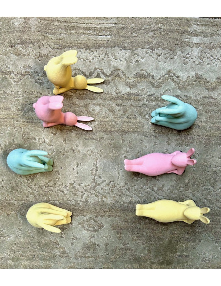 Dekorační figurka - jóga zajíc ve žluté barvě | AFFARI