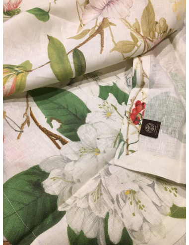 Lněný ubrus s potiskem Ibisco 85x85 | TESSITURA...