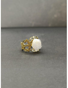 Zdobený prsten s perleťovou růží | PIOU PIOU 2