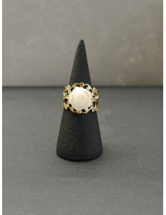 Zdobený prsten s perleťovou růží | PIOU PIOU - 1