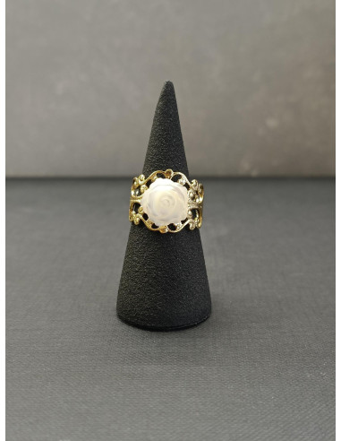 Zdobený prsten s perleťovou růží | PIOU PIOU