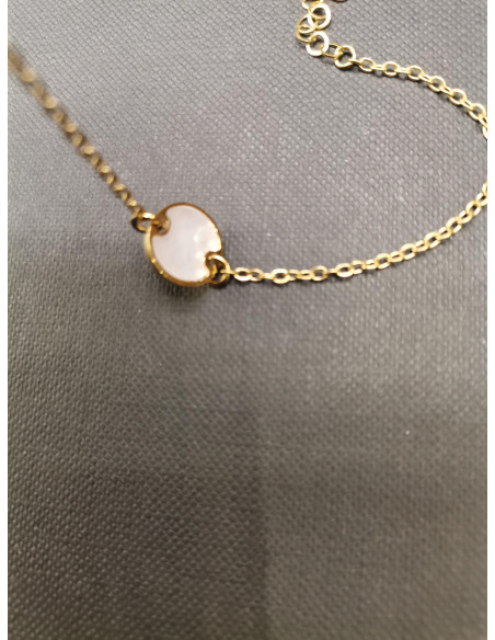 Řetízkový náramek s perleťovým puntíkem | PIOU PIOU a