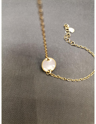 Řetízkový náramek s perleťovým puntíkem | PIOU PIOU b