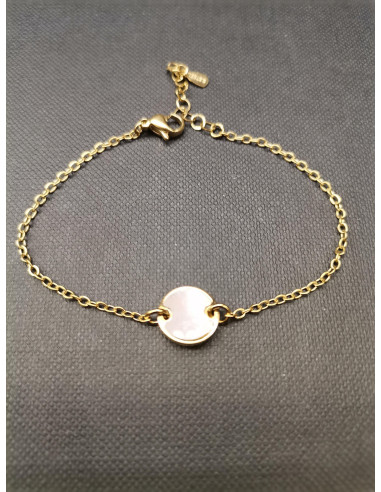 Řetízkový náramek s perleťovým puntíkem | PIOU PIOU