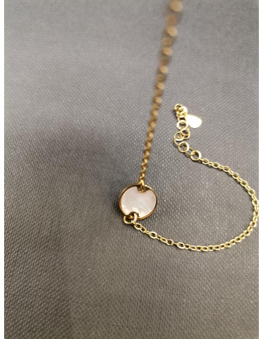 Řetízkový náramek s perleťovým puntíkem | PIOU PIOU c