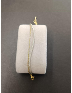 Dvojitý náramek s řetízkem a stříbrnou šňůrkou | PIOU PIOU