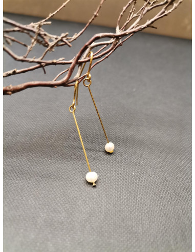 Minimalistické náušnice s perličkou | PIOU PIOU b