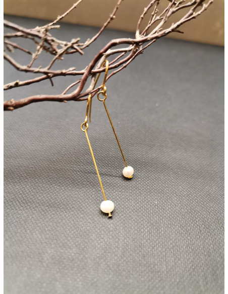 Minimalistické náušnice s perličkou | PIOU PIOU b