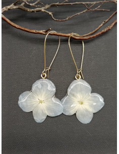 Náušnice s pravým květem hortenzie | PIOU PIOU - 1
