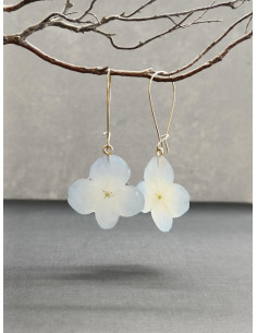 Náušnice s pravým květem hortenzie | PIOU PIOU - 1 2