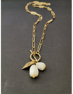 Náhrdelník řetězový s perleťovým květem | PIOU PIOU - 1