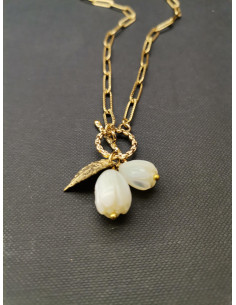 Náhrdelník řetězový s perleťovým květem | PIOU PIOU 2