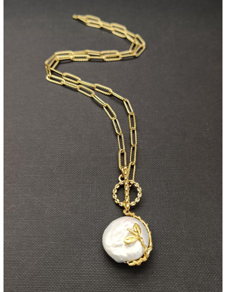 Náhrdelník s barokní perlou v ozdobném uchycení| PIOU PIOU a