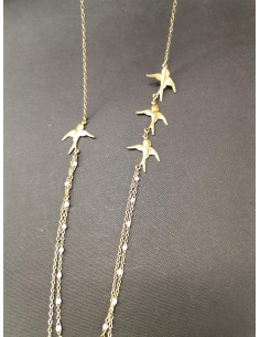Dlouhý řetízkový náhrdelník s ptáčky | PIOU PIOU 2