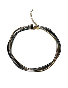 Spletený náhrdelník v mixu kovových barev | LORIANE