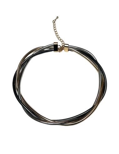 Spletený náhrdelník v mixu kovových barev | LORIANE - 1