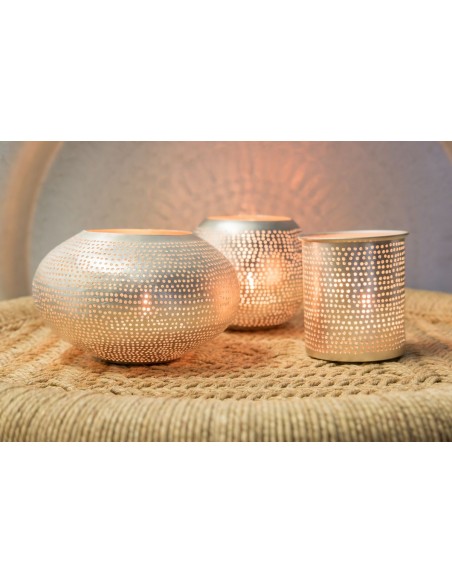 Tepaný svícen pro čajovou svíčku Round Filisky | ZENZA-3